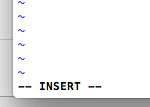 The --INSERT-- value in Vim text editor on Mac