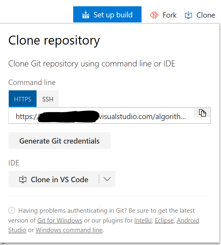 Clone a Git Repository from Azure DevOps