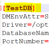 A DB section in the odbc.ini file