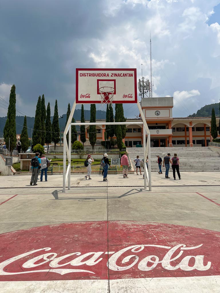 A Coca Cola basketball court in Zinacantan, Chiapas