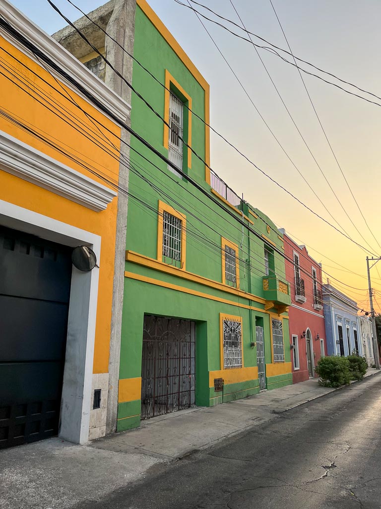 Multiple colors on a wall of a Mexican house