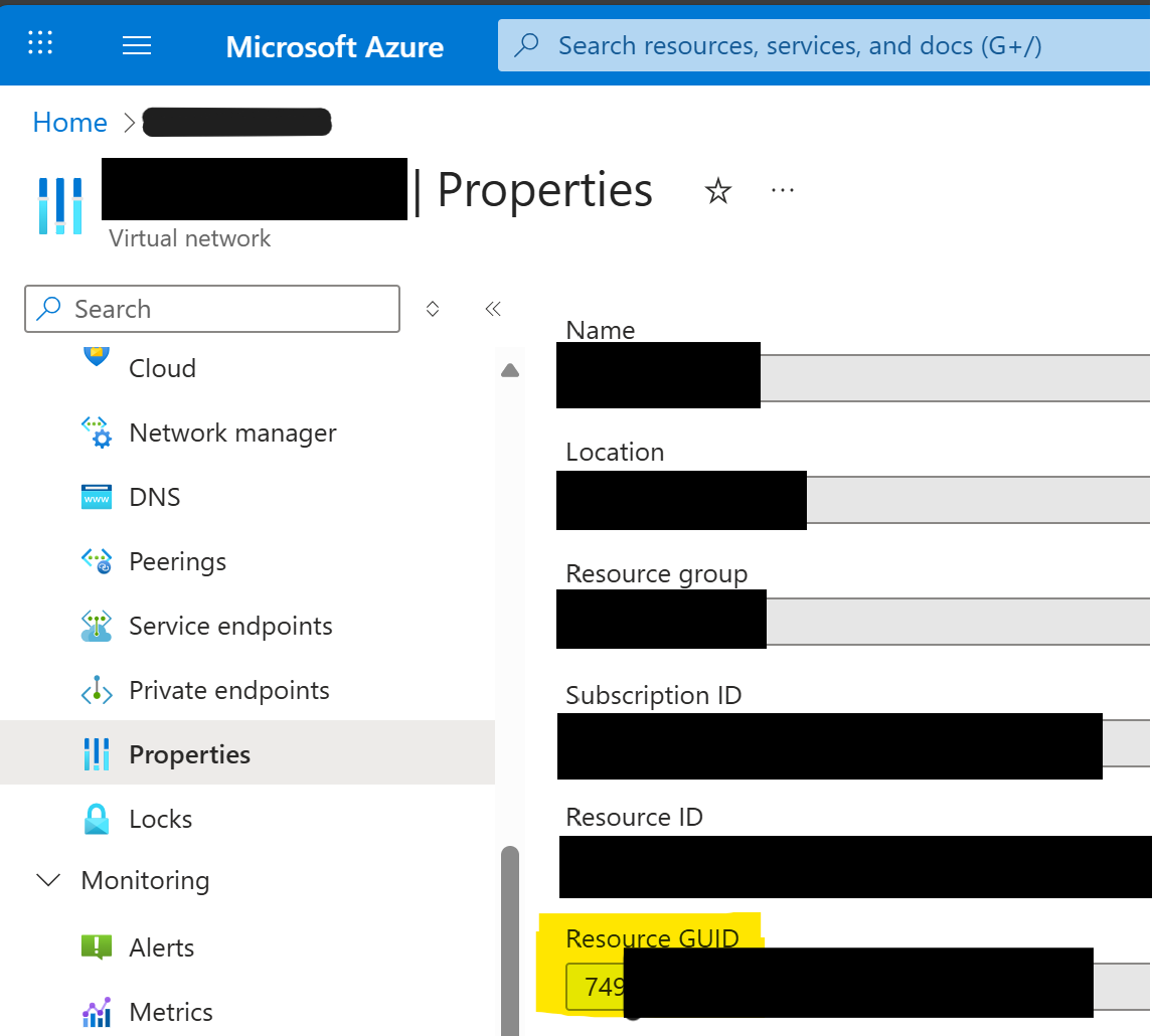 The Resource GUID of a resource in Azure